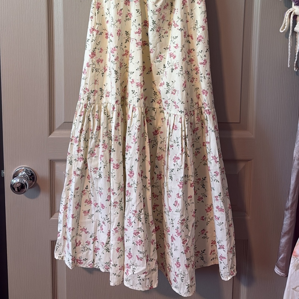 Floral Cream women’s halter Dress